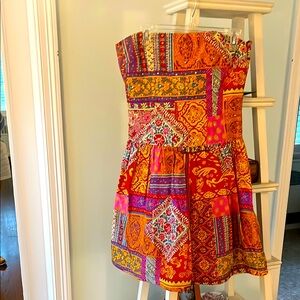 David Meister Colorful Patchwork Dress